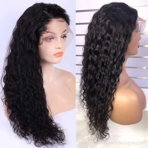 13X4 water wave wig Glueless hd lace wig Vendor Unprocessed Brazilian pre plucked real human hair wig